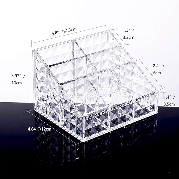 Clear Makeup Organizer for Brushes,Nail Polishes,Perfumes,Lipsticks,Office Supplies,Cosmetic Display Storage Vanity Case for Countertop,Dresser,Bathroom,Bedroom,Office,1025