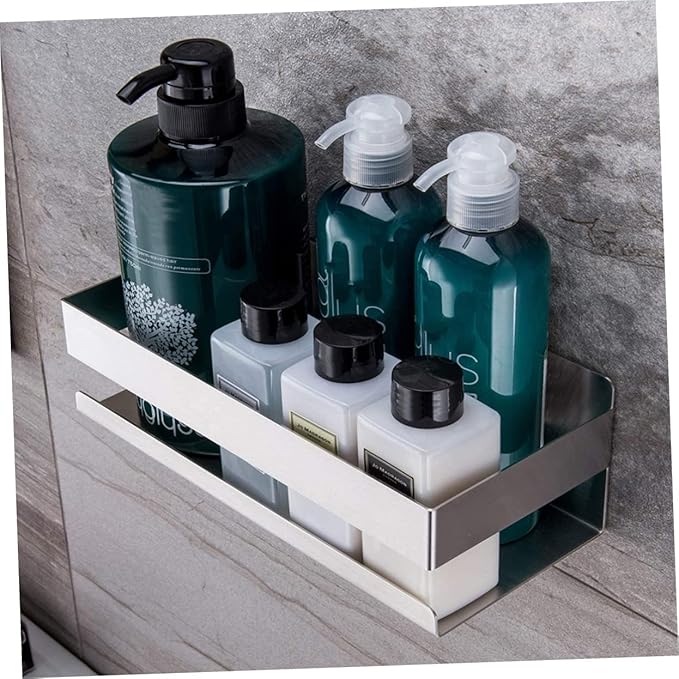 Stable Adhesion Installation Stainless Steel Wall Rack Bathroom Shelves Kitchen Decor Storage Rack
