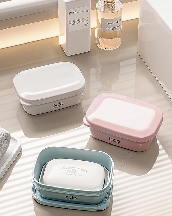PEISAINOX Travel Soap Case, Leakproof Soap Container with Lid, Portable Bar Soap Holder for Traveling, Soap Dishe for Bathroom, Shower, Gym, School, Camping, Vacation, Outdoor (Green)