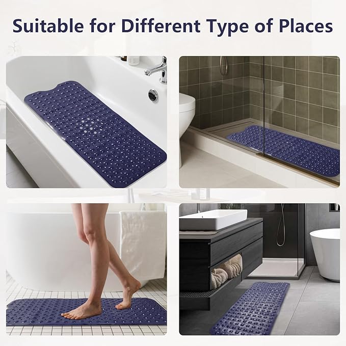 XLHOMO 26PC Bathroom Accessories Set - Gorgeous Blue Bathroom Set, Bathroom Accessory Set, Blue Shower Curtain Set with Bathtub Mats for Shower Tub