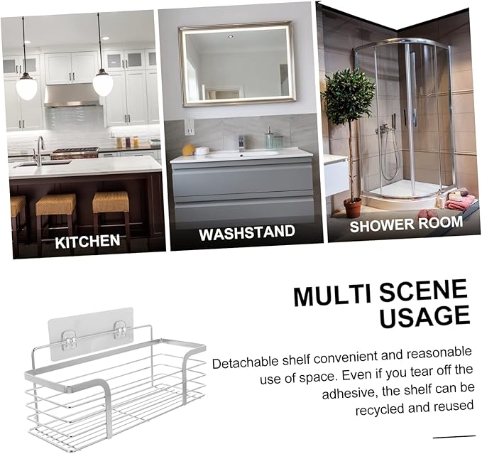 Zerodeko Stainless Steel Wire Shelving Bathroom Kitchen Storage Rack No Drill Punch Design Ventilated Storage Shelf Organizer