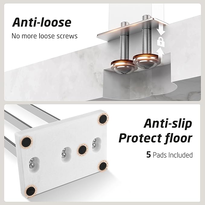 KES Standing Towel Rack 3-Tier with Marble Base, Free Standing Towel Racks for Bathroom Floor, Fits Large Bath Towel & Hand Towel, 18/8 Stainless Steel Polished Finish, BTH217S3
