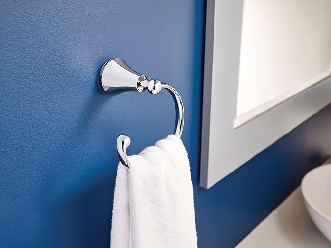 Moen YB5286CH Wynford Bathroom Hand Towel Ring, Chrome