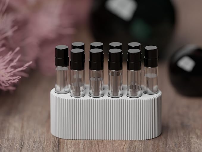 Perfume Sample Organizer for Bathroom or Vanity ?€? Ideal Makeup and Skincare Storage, Desk and Bathroom Counter Organizer, Gift for Her (2mL Pure White - Fits Mini Perfume Samples)