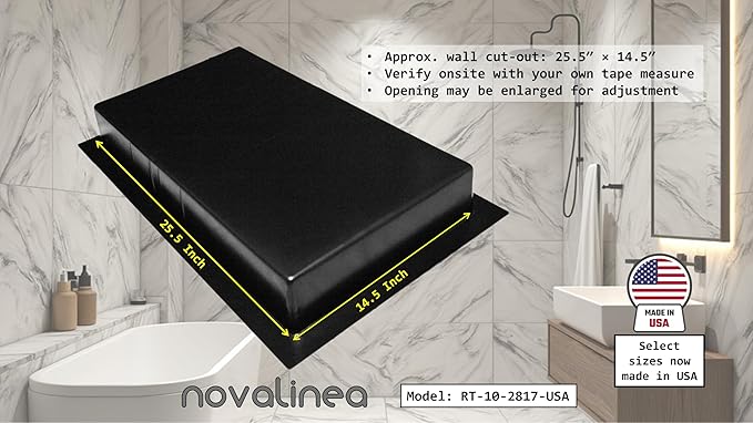 Ready-to-Tile Rectangular Shower Niche – 28" x 17" Single Shelf – Made in USA – Recessed Wall Insert