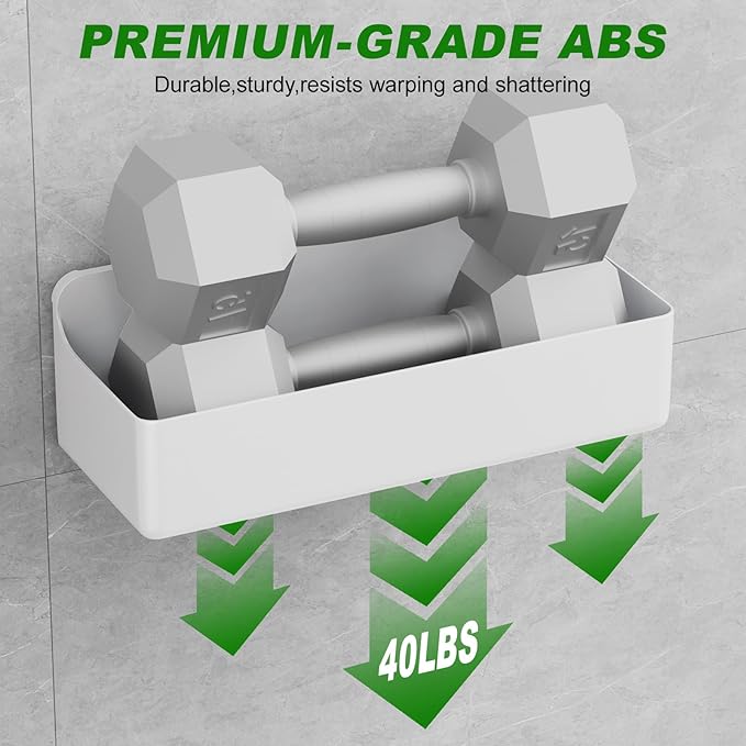 Adhesive Shower Caddy 6 Pack Rustproof Shower Shelves for Inside Shower No Drilling Bathroom Organizers and Storage & Home Décor & Kitchen Large Rack with Soap Holder Clear (white)