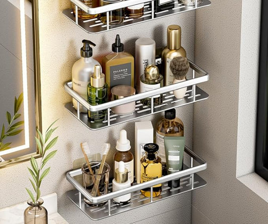 Storage Shelves, Bathroom washbasin Storage, Three-Layer Patch Square Basket-