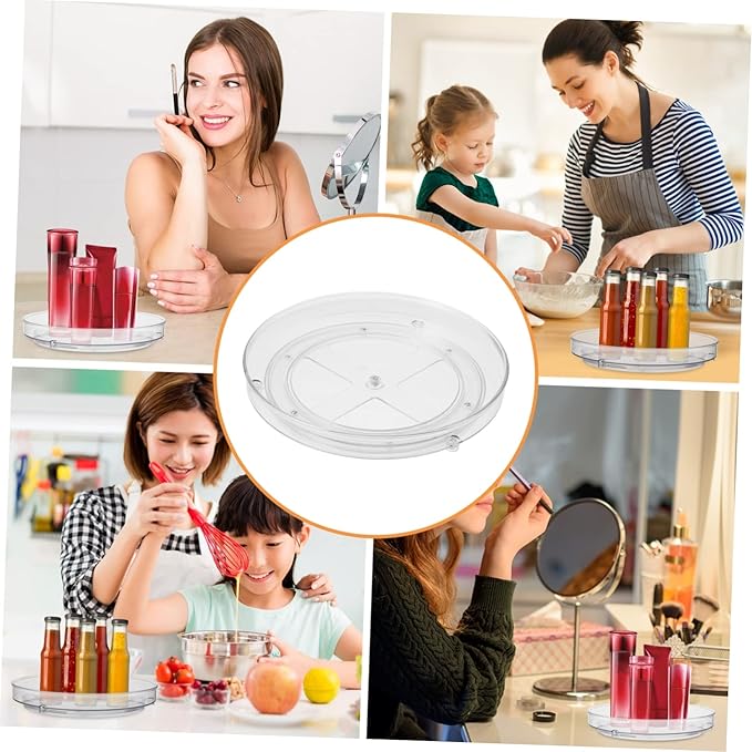 Glass Shelf for Bathroom ，Glass Aluminum，Spice Rack Organizer Rotating Storage Multifunctional Kitchen