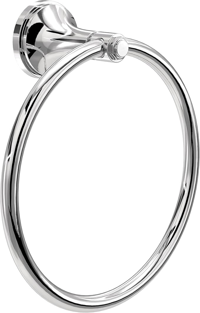 Franklin Brass Woodruff (1-Pack) Hand Towel Holder Polished Chrome Towel Racks for Bathroom Wall Round Towel Ring Holder for Bath Towel Hanger for Kitchen, Bathroom Accessories WDRF46-PC