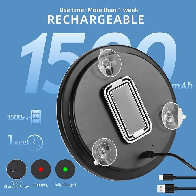 20X Magnifying Mirror with Lights, 6inch Makeup Magnified Mirror 20X Lighted Travel Magnification with 3 Suction Cups and 360° Adjustable Bracket- Includes Tweezers & Scissors