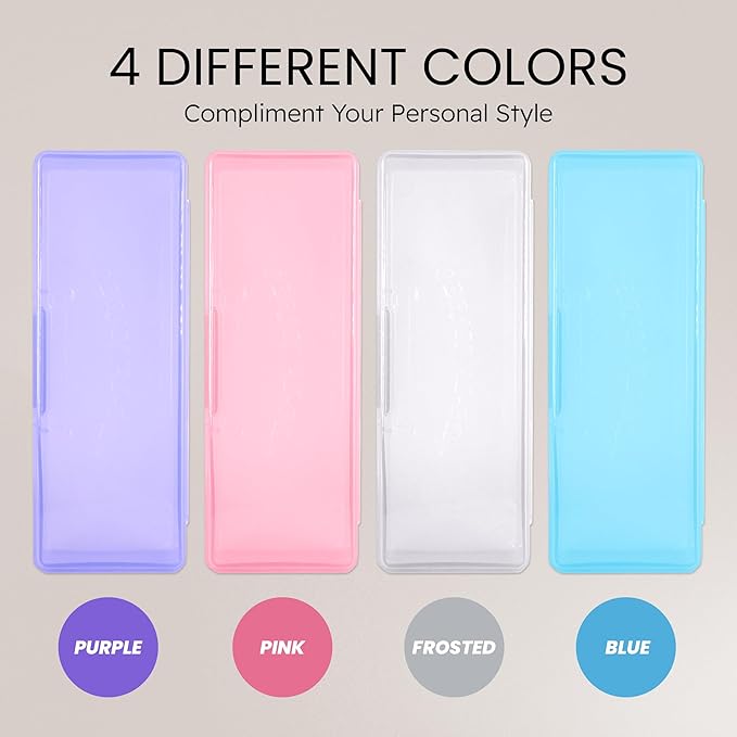 Beauticom Personal Box Storage Case for Professional Manicurist Nails Pedicure (Large Size) (40 Pieces, FROSTED)