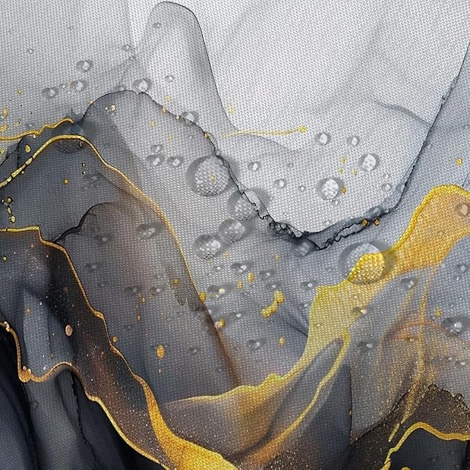 Black Marble Shower Curtain Ink Black Gold Ink Texture Abstract Luxury Watercolor Fabric Shower Curtains for Bathroom Decor 72x72 Inch