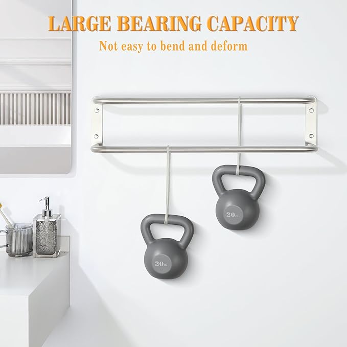 Alise Double Towel Bar,24 Inch Towel Racks for Bathroom, SUS304 Stainless Steel Towel Bar for Bathroom Wall,Quick Drying Bathroom Towel Holder Bath Towel Hanger,Brushed Nickel