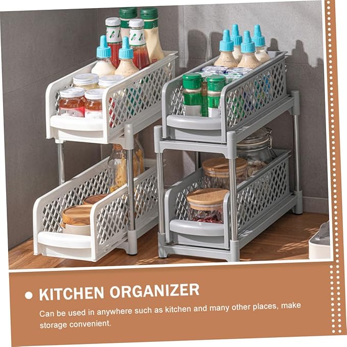 Ipetboom Professional Bathroom Shelf Organizer Multi Function Under Sink Storage Rack Bathroom Supply Organizer for Home Saving Design for Neat