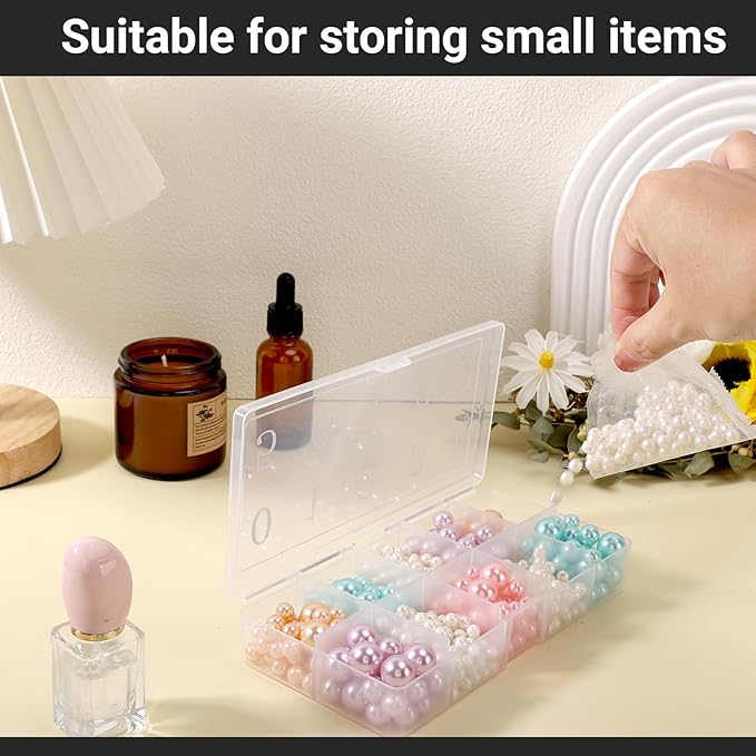 Press On Nail Storage Box, 3PCS 10-Grid Acrylic Nail Tip Organizer Box, 10 Spaces Empty Clear Plastic Numeral Vitamins Pill Box, Nail Case Container for Crystal Jewelry Nail Art Accessories
