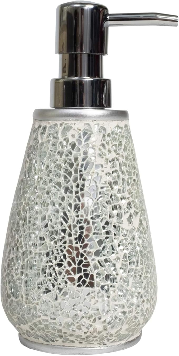 Sweet Home Collection Bathroom Accessories Collection Unique Decorative Beautiful Designs Bath Décor, Lotion Pump/Soap Dispenser, Glamour(Pack of 1)