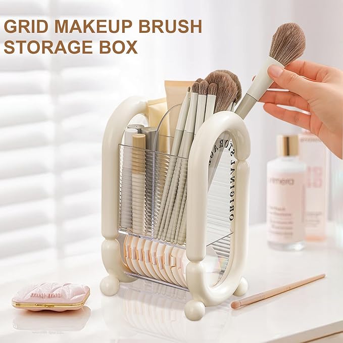 Makeup Brush Holder, Multi-Purpose Makeup Holder, Cosmetic Tool Storage Makeup Brush Organizer, for Brushes Eyebrow Pencil Eyeliner Mascara, for Vanity, Dresser, Desk