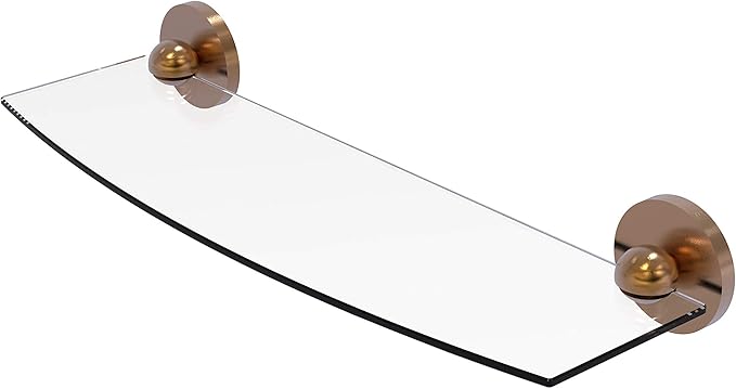 Allied Brass 1033/18 Skyline Collection 18 Inch Glass Shelf, Brushed Bronze