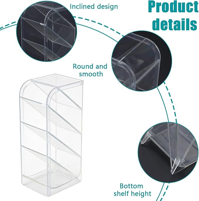 4-Tier Acrylic Rollerball Perfume Organizer, 45° Slanted Perfume Holder, Transparent ScentBird & Travel Size Perfume Sample Storage Case