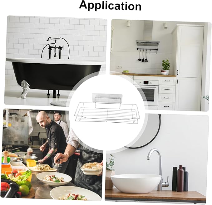 Healifty 1Set Nail Wall Mounted Kitchen Storage Rack Rustproof Stainless Steel Shelf for Toiletries and Kitchen Essentials Space Saving Design for Home Bathroom and Office Use