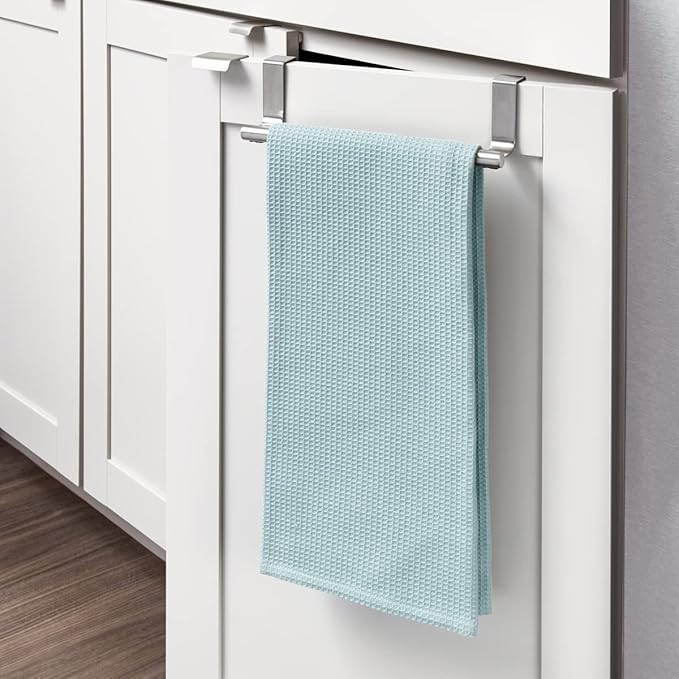 iDesign Orbinni Steel Over the Door Organizer, Valet Storage Hook for Bedroom, Closet, Bathroom, 4" x 8.3" x 11", Rose Gold