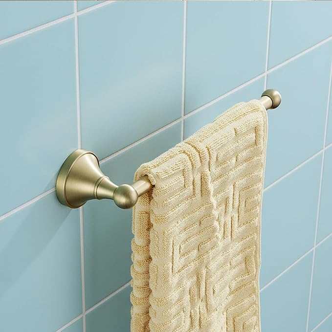Flybath Open Towel Ring Bar Antique Brass Hanger Holder Wall Mounted, 29 cm / 11.4 inches, Brushed Bronze