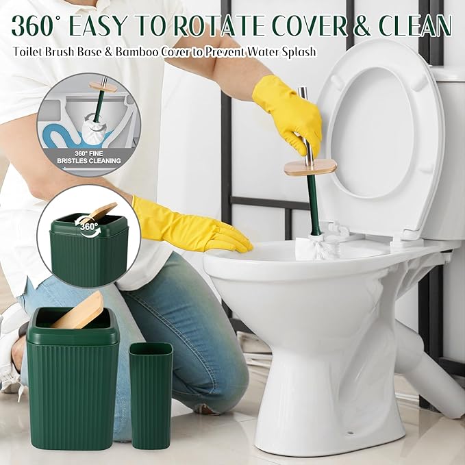 XLHOMO Bathroom Set 17PCS Bathroom Accessories with Trash Can 3PCS Lotion Soap Dispenser,Bathroom Accessories Set Green Bathroom Sets for Bathroom Decor