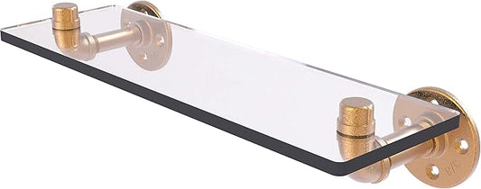 Allied Brass P-400-16-GS Pipeline Collection 16 Inch Glass Shelf, 16", Brushed Bronze