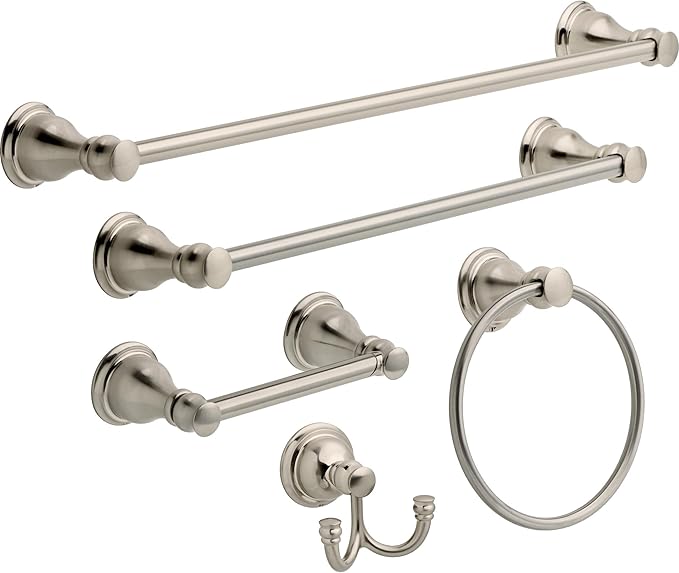 DELTA FAUCET AUB18-SN Aubrey 18-in Wall Mount Towel Bar Bath Hardware Accessory in Brushed Nickel