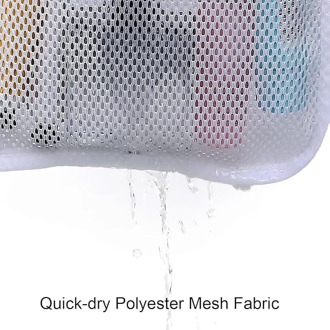 GYEUKHAM Hanging Mesh Shower Caddy for Bathroom - Quick Drying Portable Shower Organizer with Multiple Pockets for Soap,Shampoo and Cruise Ship Essentials Saving Bathroom Storage,White,1 Pack