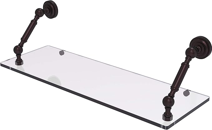Allied Brass DT-1-24 Dottingham Collection 24 Inch Floating Glass Shelf, Antique Bronze