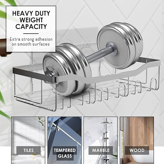 Clara Clark Sage Green Bathroom Set - Bathroom Accessories Set, 24PC Bathroom Accessory Set, Bathroom Sets with Shower Curtain Set, Adhesive Corner Shower Caddy Hanging & Soap Dispenser