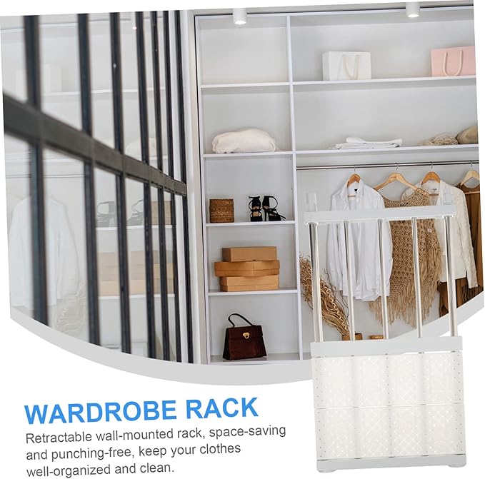 Bathroom Shelves Wardrobe Storage Rack Retractable Shelf Easy Install Wall Bracket Closet Storage