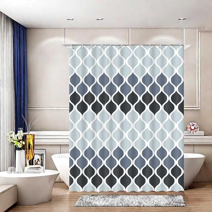 Textured Clarisse RV Shower Curtain by Creative Home Ideas - Modern Bathroom Waterproof Fabric, Machine Washable, 47 x 64 Inches