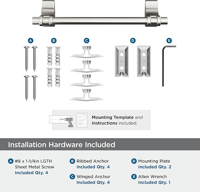 Amerock Davenport Polished Nickel 9 inch (229mm) Towel Bar, BH36055PN