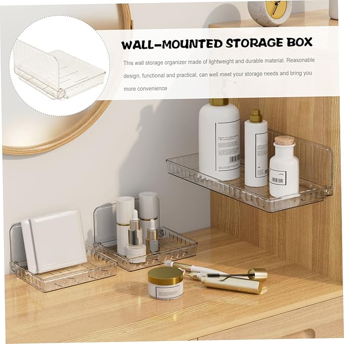 PRETYZOOM 5pcs Wall Mount Organizer Floating Shelf for Cosmetics and Items Easy to Install Wall Storage Organizer for Bathroom Kitchen Bedroom and Living Room Use