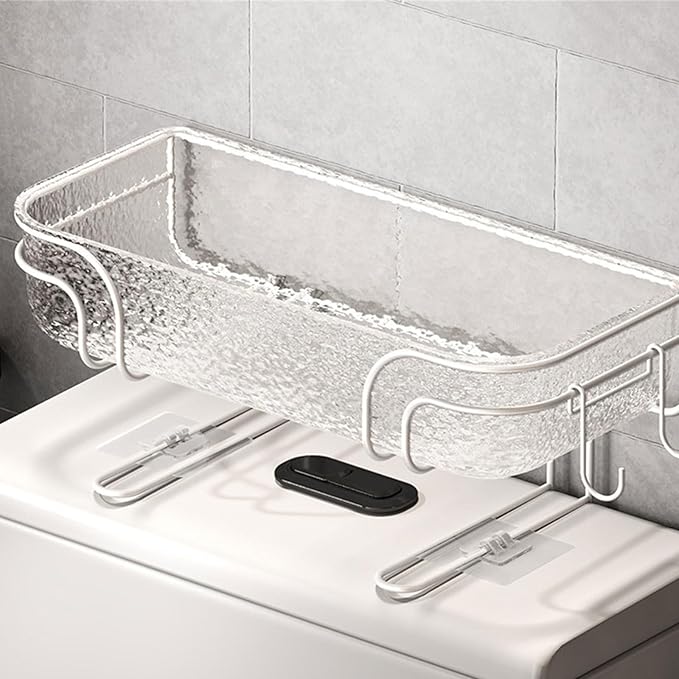 Wall Mounted Bathroom Shelves Adhesive Bathroom Shelf Functional Hanging Storage Holder Rack for Home Decors Materials