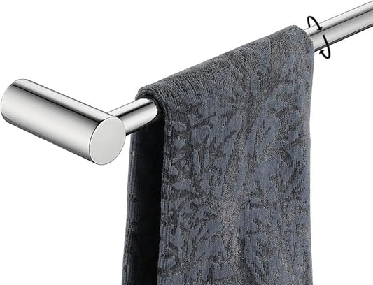 JQK Towel Bar Chrome, 18.5 Inch 304 Stainless Steel Thicken 0.8mm 2 Pieces Towel Rack Bathroom Wall Mount, Useable Length 16 Inch, TB610L16-CH