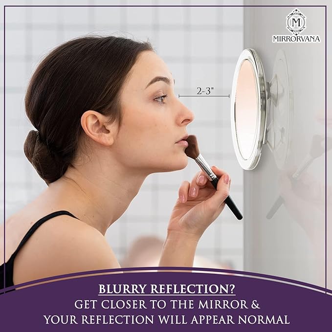 MIRRORVANA 20X & 10X Magnifying Mirror Set with 3 Suction Cups Each - Compact & Travel Ready Mirror for Makeup - Sizes: 6" and 4" Wide