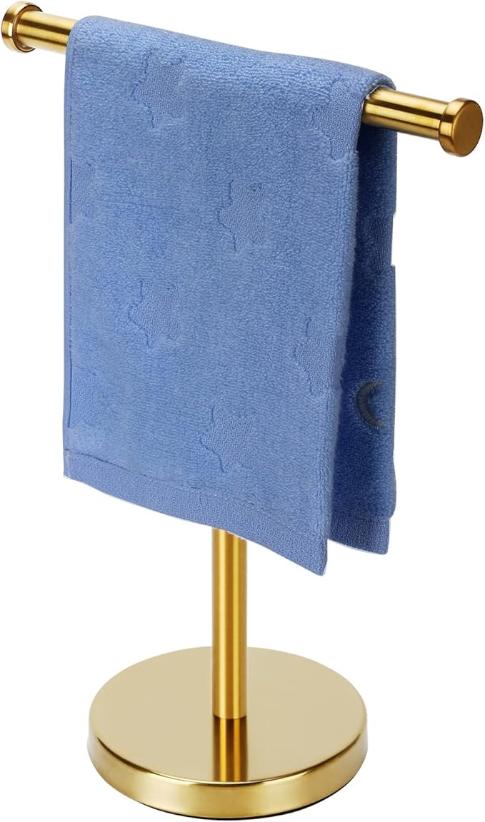 Kalitro Gold Towel Rack Hand Towel Stand, Bathroom Towel Holder Stand SUS304 Stainless Steel (Gold)