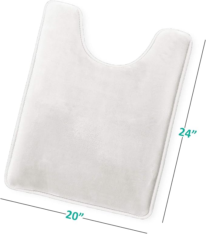 Clara Clark Bathroom Rugs, Velvet Memory Foam Bath Mat, Non-Slip, Machine Washable Bath Rugs - Dries Quickly, Ultra Soft Plush Bath Mats for Bathroom, 20 x 24, Solid White