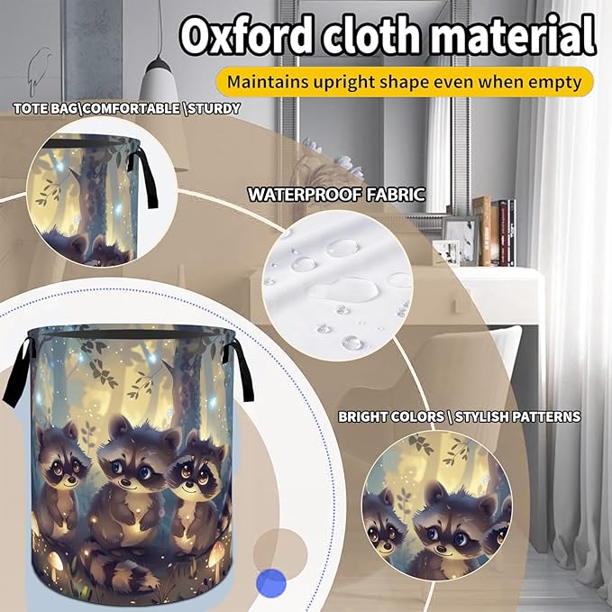 Vintage Motorcycle Laundry Basket Hamper for Boys Girls Kids Adults, Foldable Waterproof Oxford Clothes Storage Bin, Biker Organizer for Bedroom Bathroom Room Decor 19.7"x15.8"