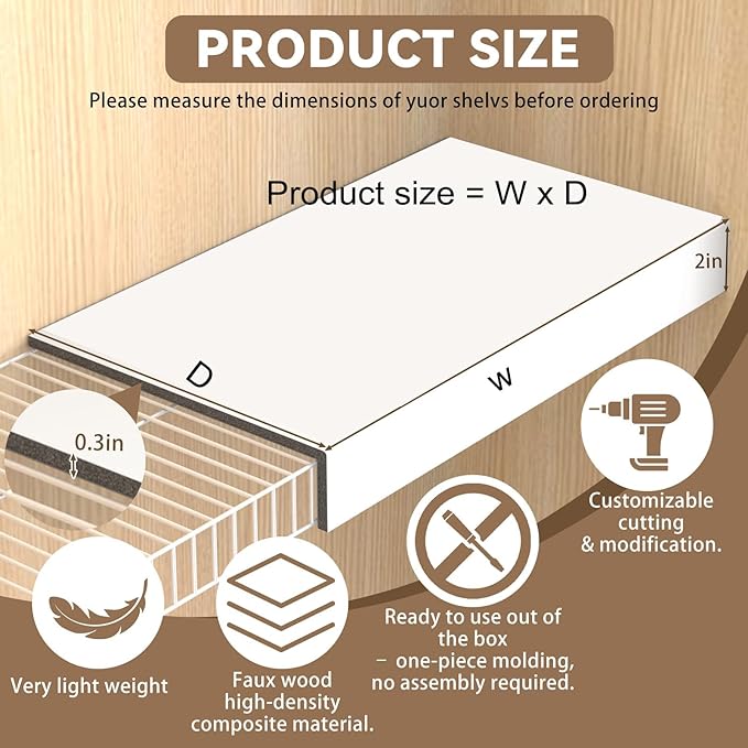 Wire Shelf Covers for Closet 40x18x2in Orange Color Ready to Use,Faux Wood Shelf Covers for Wire Shelving,Rustic Closet Shelves Covering Toppers,for Pantry,Bathroom,Kitchen