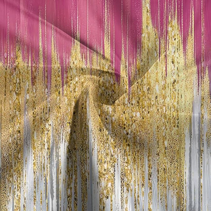 JAWO Fall Color Abstract Shower Curtain Set - Premium Quality Heavy Duty Orange Autumn Modern Farmhouse Vintage Shower Curtain Bohemian Bathroom Decor, Waterproof & Washable Curtains with Hooks
