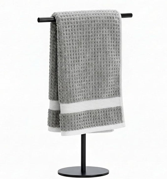 Songtec Hand Towel Holder Stand for Bathroom, Fingertip Towel Rack, Rust-Proof Accessories Jewelry Stand - Black