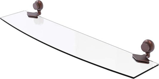 Allied Brass 433T/24-CA 433 T Venus Collection Inch Twist Accents Glass Shelf, 24-Inch by 5-Inch, Antique Copper
