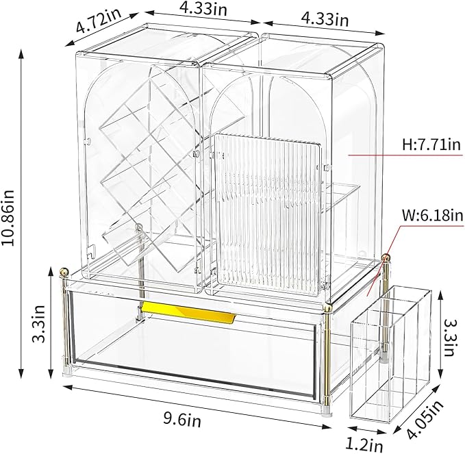 Modular Makeup Organizer, Clear Acrylic Cosmetic Storage Box with Drawer, Vanity Countertop Organizer for Makeup, Skincare and Beauty Accessories – Multiple Styles