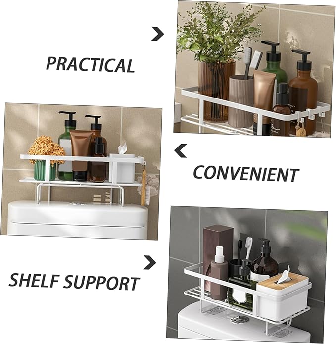 Ciieeo Bathroom Organizer Shelf Carbon Steel Multi-use Storage Rack Over The Toilet Organizer Easy Install Bathroom Shelving