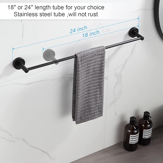 BGL Bathroom Hardware Set Black Bathroom Accessory Set Towel Bar 8 Pieces