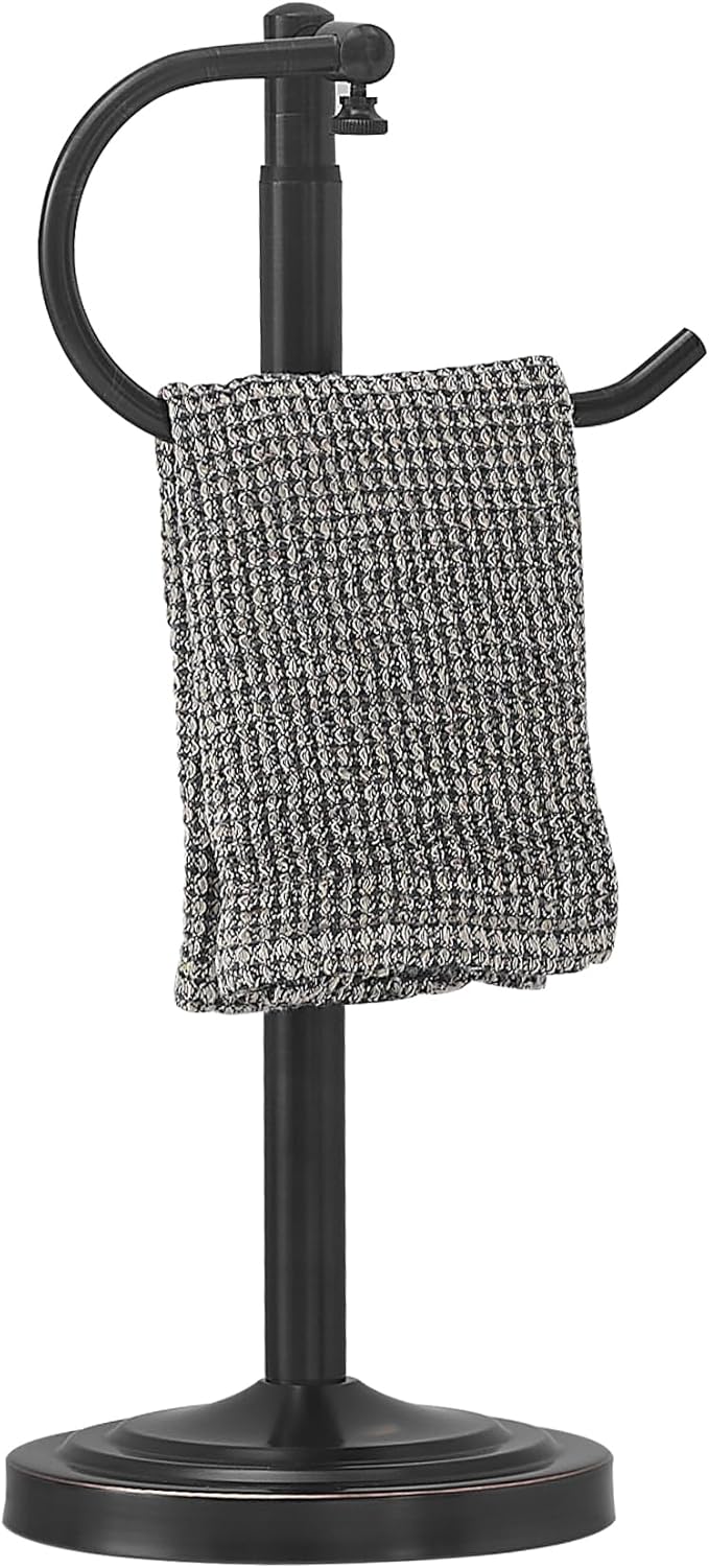 RFOUO Hand Towel Holder Stand,Standing Towel Racks for Bathroom,Hand Towel Holder for Bathroom Kitchen Vanity Countertops,Stainless Steel Adjustable Towel Bar 16.5-26 Inch(Oil Rubbed Bronze)